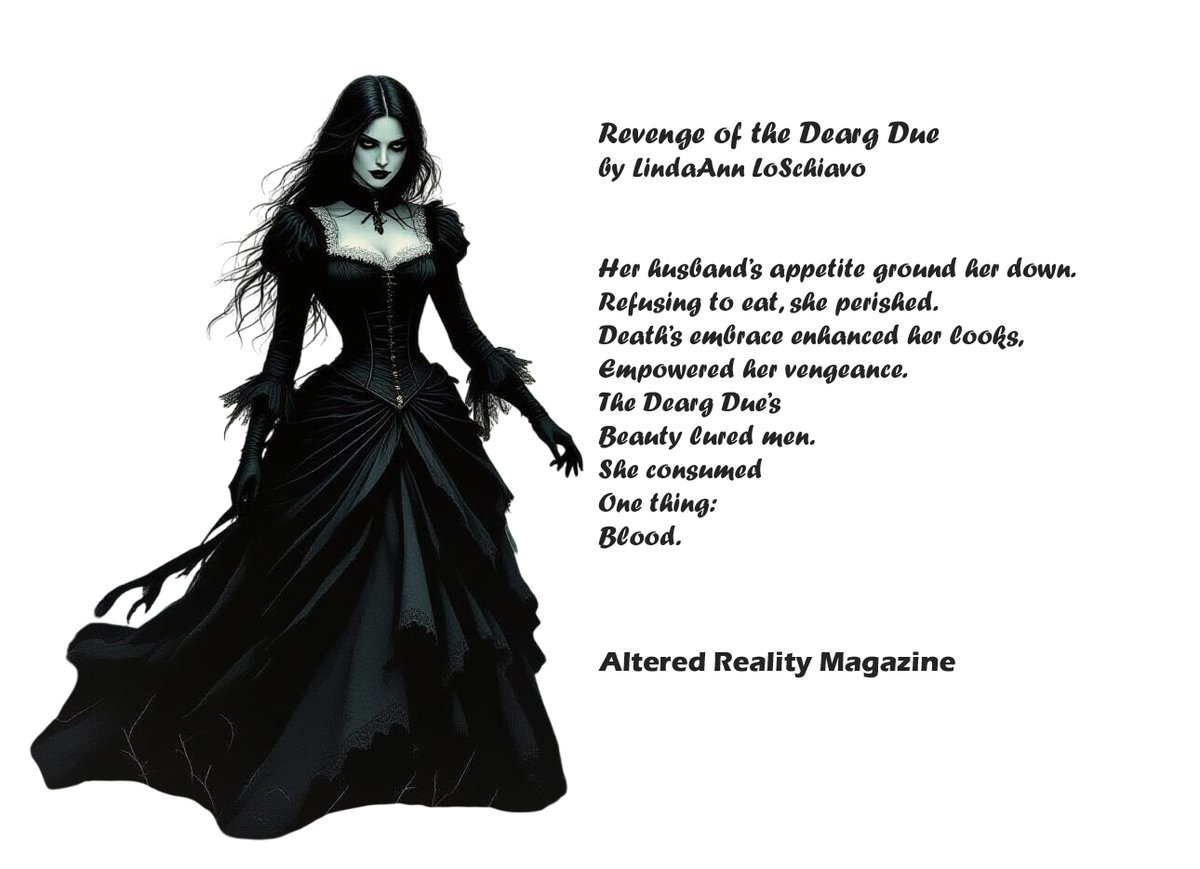 Mae_Westside ✍️ 🗽👻 (@mae_westside) on Twitter photo 🖤#HorrorCommunity👻
✒️🧛♀️🩸My vampire nonet "Revenge of the Dearg Due" was in <a href="/AltRealityMag/">Altered Reality Magazine</a> + 2 other poems.
Coming soon: "Vampire Verses"
<a href="/HWA_NYS/">HWANY</a> <a href="/StrangeWorlds2/">Strong Women, Strange Worlds</a> <a href="/sfpoetry/">SF & F Poetry Assn</a> <a href="/amy_grech/">Amy Grech 🔪🩸A SHADOW OF YOUR FORMER SELF</a>
<a href="/horror_reads/">Horror Reads</a> <a href="/RJCrowtherJr/">R. J. Crowther Jr.</a> <a href="/rebecca_linam/">Rebecca Linam</a> <a href="/Adele_Liles/">Adele Liles Writes YA Thrillers 📚☕️</a> <a href="/AngelaYSmith/">Angela Yuriko Smith</a> <a href="/BBuchananWomble/">Bruce Buchanan</a> 🖤#HorrorCommunity👻
✒️🧛♀️🩸My vampire nonet "Revenge of the Dearg Due" was in <a href="/AltRealityMag/">Altered Reality Magazine</a> + 2 other poems.
Coming soon: "Vampire Verses"
<a href="/HWA_NYS/">HWANY</a> <a href="/StrangeWorlds2/">Strong Women, Strange Worlds</a> <a href="/sfpoetry/">SF & F Poetry Assn</a> <a href="/amy_grech/">Amy Grech 🔪🩸A SHADOW OF YOUR FORMER SELF</a>
<a href="/horror_reads/">Horror Reads</a> <a href="/RJCrowtherJr/">R. J. Crowther Jr.</a> <a href="/rebecca_linam/">Rebecca Linam</a> <a href="/Adele_Liles/">Adele Liles Writes YA Thrillers 📚☕️</a> <a href="/AngelaYSmith/">Angela Yuriko Smith</a> <a href="/BBuchananWomble/">Bruce Buchanan</a>