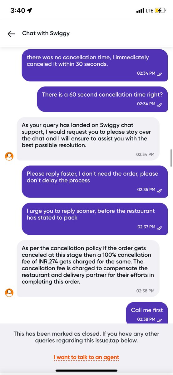 TheBadboyAnil's tweet photo. "Extremely disappointed with @Swiggy’s customer care! Their cancellation policy is unfair and their support is unresponsive. Why penalize customers for genuine issues? Fix this, Swiggy! #PoorService #SwiggyFail"
@SwiggyCares #consumerRights 
@jagograhakjago https://t.co/V1rA8YQKXr