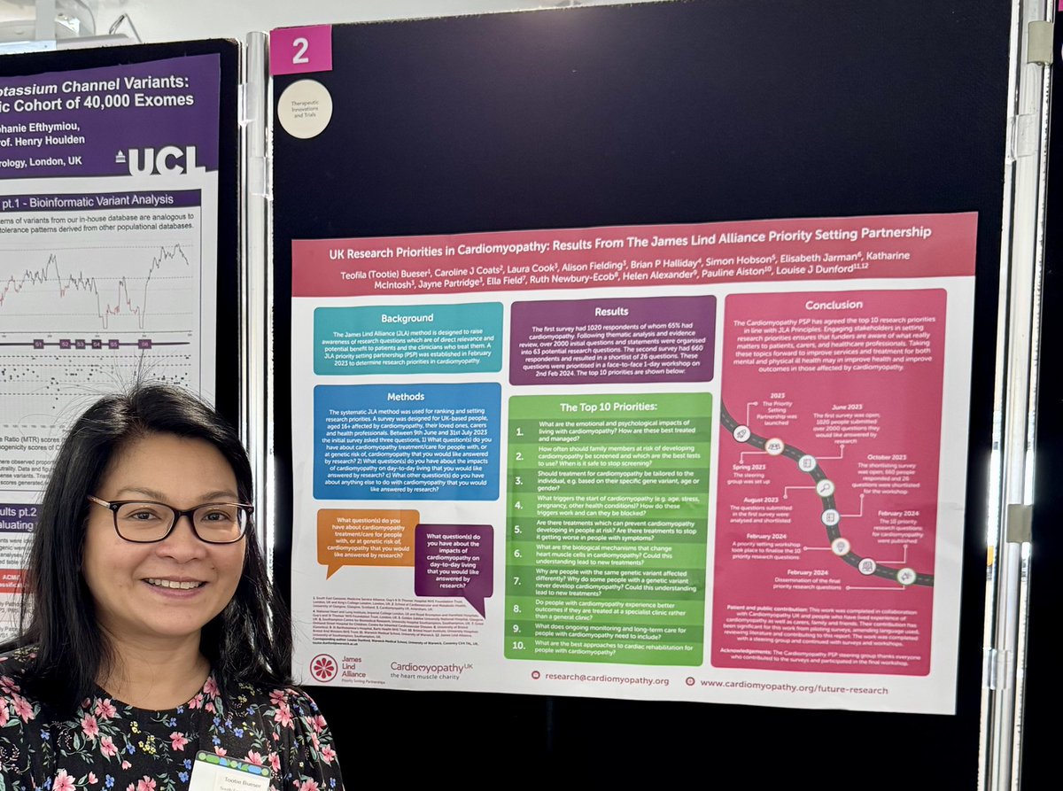 Dr Tootie Bueser💙 (@2tbueser) on Twitter photo Honoured to present the <a href="/Cardiomyopathy/">Cardiomyopathy UK</a> <a href="/LindAlliance/">James Lind Alliance</a> Top Ten #Research Priorities at the <a href="/GenomicsEngland/">Genomics England</a> Research Summit on behalf of our Steering Group! 🤩
We hope many researchers look into these very important topics that matter to #patients and their families!
#GERS2025 Honoured to present the <a href="/Cardiomyopathy/">Cardiomyopathy UK</a> <a href="/LindAlliance/">James Lind Alliance</a> Top Ten #Research Priorities at the <a href="/GenomicsEngland/">Genomics England</a> Research Summit on behalf of our Steering Group! 🤩
We hope many researchers look into these very important topics that matter to #patients and their families!
#GERS2025