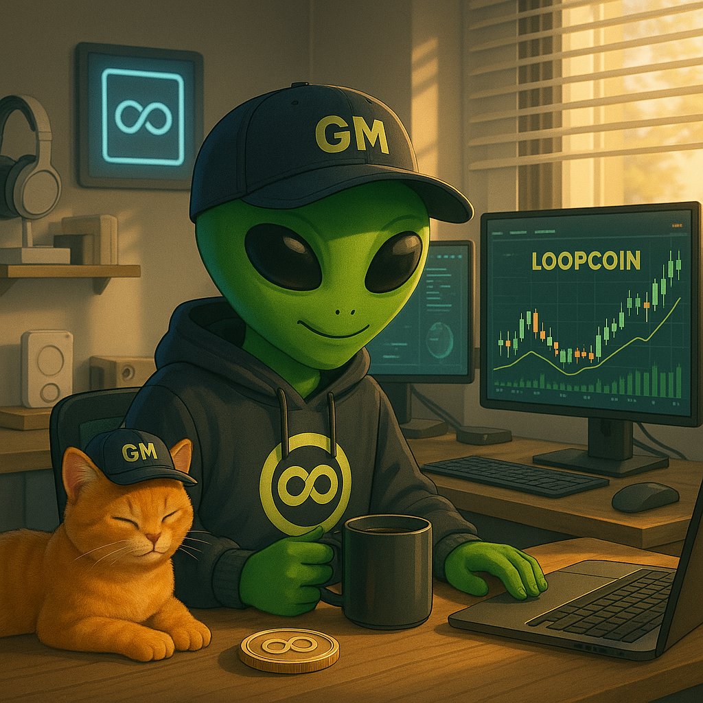 Loopthecoin's tweet photo. GM from the Loop HQ! ☕👽🐾

Coffee’s hot, cap’s on, and my furry co-pilot is already purring meme energy into the day.
Some start with checklists — we start with community vibes, caffeine, and a dash of Loop magic. ✨♾️

Get comfy, stay weird, and remember: every morning is a new Loop. 🌞🛸

#GM #Loopcoin #CryptoVibes #AlienMorning #MemeCulture #CatEnergy #Web3Fam #CoffeeTime #ToTheLoop