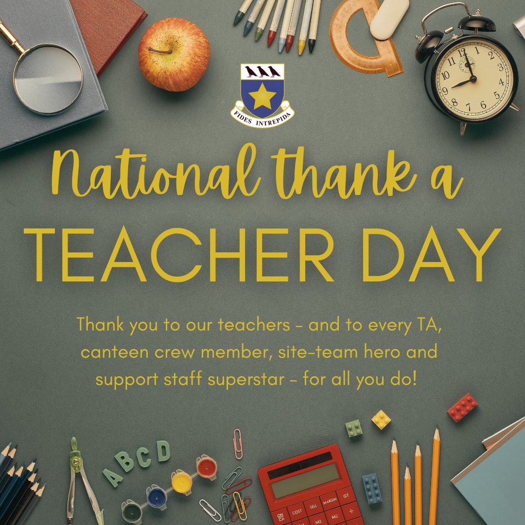 Happy National Thank A Teacher Day! 
Huge thanks to our teachers, TAs, canteen crew, site team &amp; every support staff member who makes our school shine. 
#ThankATeacherDay #SchoolHeroes #StaffAppreciation