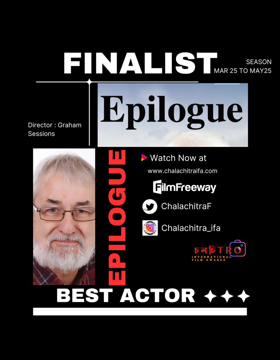 "A performance that left a mark! 🌟 Congratulations to our Best Actor finalist at Chalachitra International Film Festival — your talent speaks volumes on screen!"