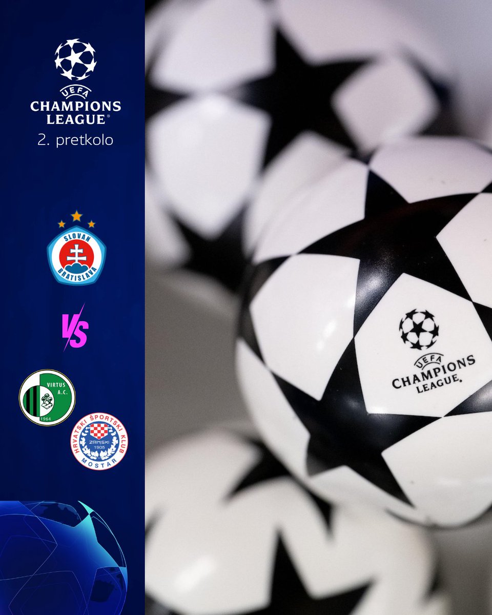 Danas je u sjedištu UEFA u Nyonu održan žrijeb 2. pretkola Lige prvaka.

🔹 Prvak Bosne i Hercegovine, HŠK Zrinjski, ukoliko eliminiše ekipu Virtus AC iz San Marina u prvoj rundi, u narednoj fazi će se sastati sa Slovan Bratislavom, prvakom Slovačke.