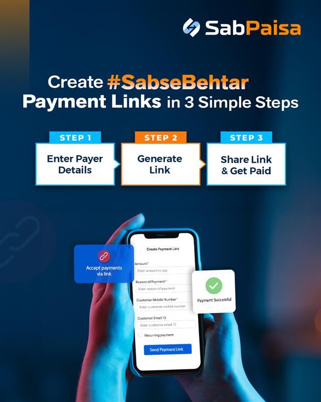 Streamline your payment collections with ease.
SabPaisa Payment Links offer a structured, three-step process to request and receive payments — with real-time visibility and instant settlement.

#SabPaisa #PaymentLinks #Business #Payments #Fintech #Settlement