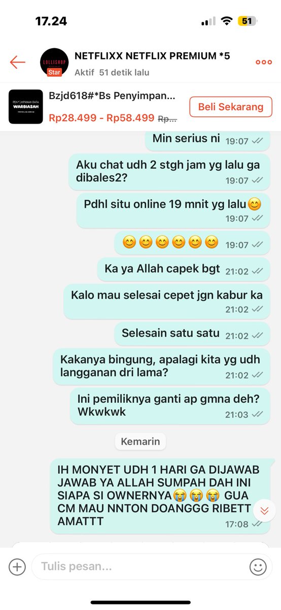 Day 2 dikacangin olshop netflix alias lollishop😊 ada ga yg jual netflix 1p2u? Gapapa deh mahal yg penting amanah #zonauangᅠᅠᅠ