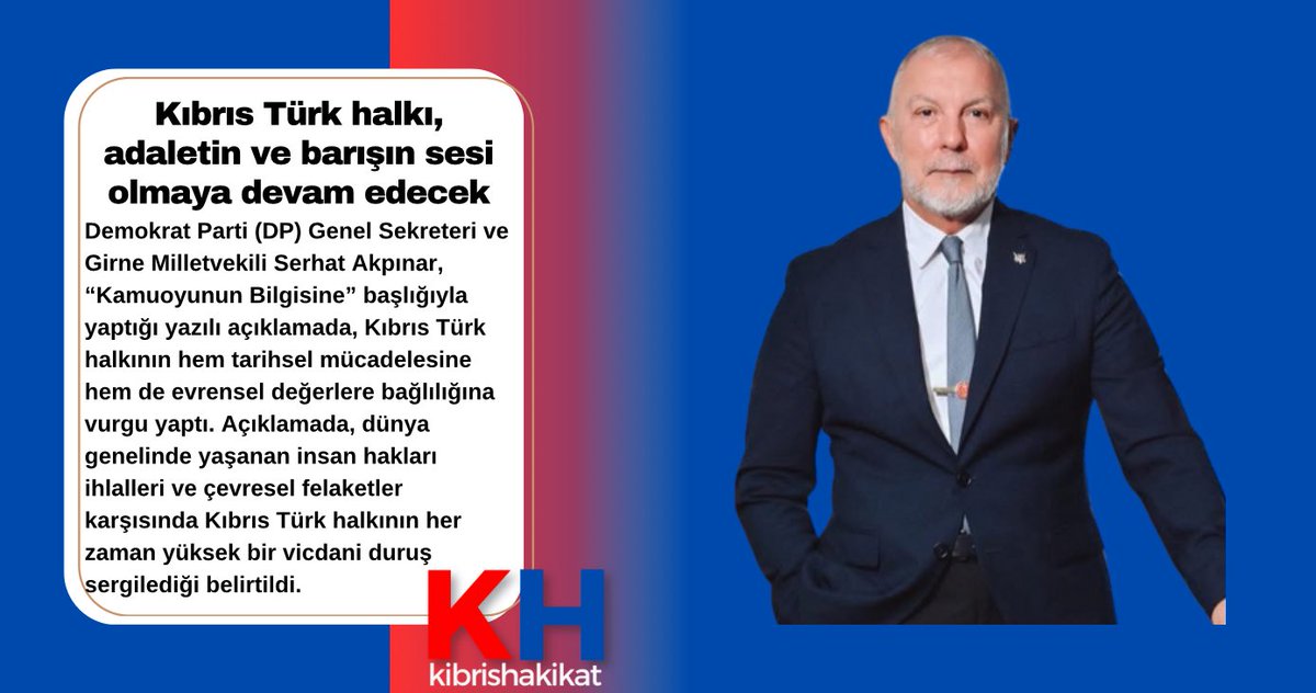 Tatar’ın yaklaşımı memnuniyetle karşılandı kibrishakikat.com/?p=236795 <a href="/ErsinrTatar/">Ersin Tatar</a>  <a href="/akpinar_serhat/">Serhat AKPINAR</a> #ErsinTatar #HakikatGazetesi #SerhatAkpınar #DemokratParti