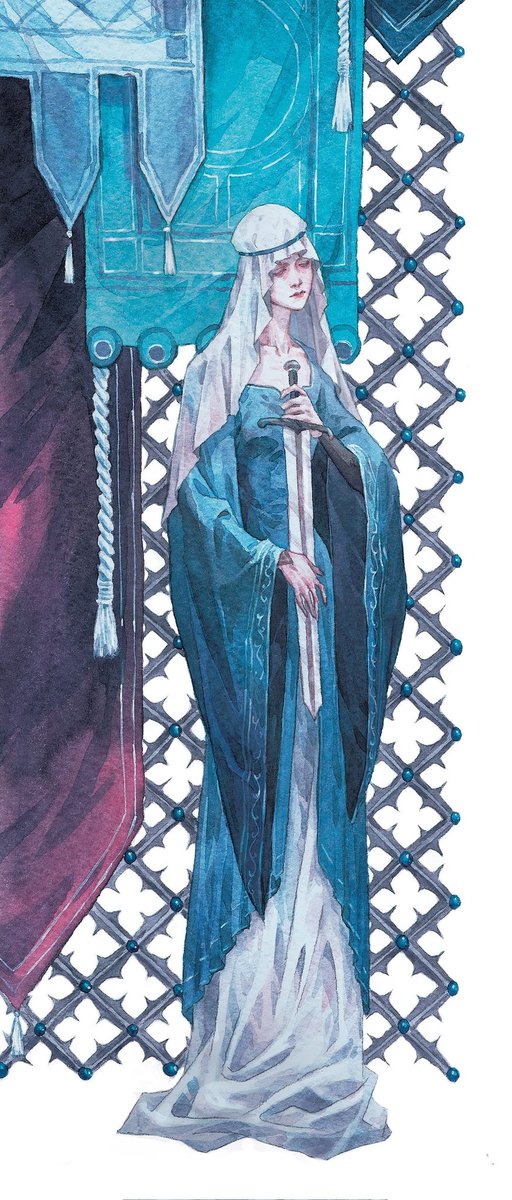 Morgan73637557's tweet image. Illustration for a chivalric romance from ARTMIF
#illustlation #watercolor