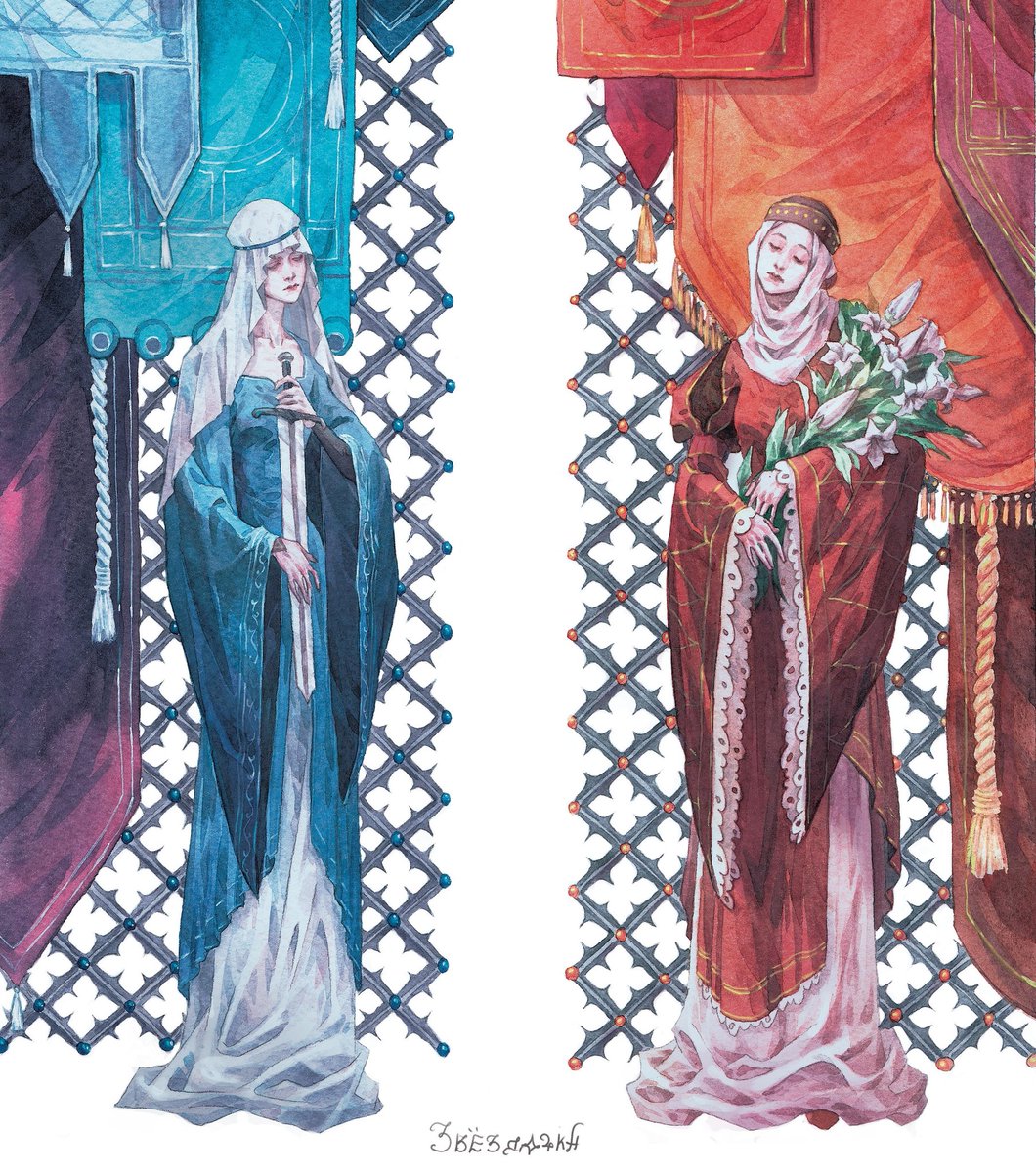 Morgan73637557's tweet image. Illustration for a chivalric romance from ARTMIF
#illustlation #watercolor