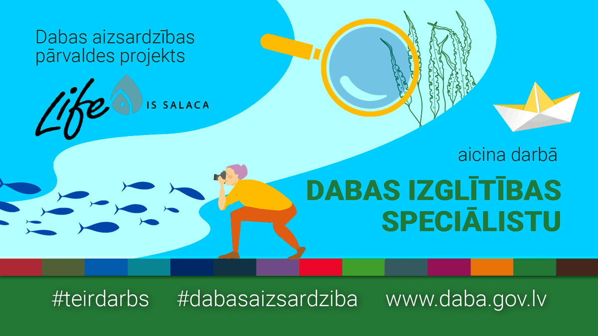 Dabas aizsardzības pārvalde (@dabadap) on Twitter photo #teirdarbs Dabas aizsardzības pārvaldes projektā LIFE IS SALACA aicina pievienoties dabas izglītības speciālistu.
Darbs no 2025. gada 18. augusta līdz 2026. gada 30. septembrim
PIESAKIES līdz 10.07.2025.
Pieteikumu sūti uz: pasts@daba.gov.lv
👉 Sīkāk: daba.gov.lv/lv/vakance/izg… #teirdarbs Dabas aizsardzības pārvaldes projektā LIFE IS SALACA aicina pievienoties dabas izglītības speciālistu.
Darbs no 2025. gada 18. augusta līdz 2026. gada 30. septembrim
PIESAKIES līdz 10.07.2025.
Pieteikumu sūti uz: pasts@daba.gov.lv
👉 Sīkāk: daba.gov.lv/lv/vakance/izg…