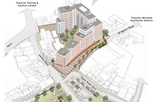 We had our first look at <a href="/Clarion_Group/">Clarion Housing Group</a> proposals for Majestic Way right at the heart of #MitchamVillage. 11 storeys. There is a Zoom tonight and an in person event on Saturday at St Mark’s Church 10am till noon. All the details here clarionconsults.co.uk/majestic-way