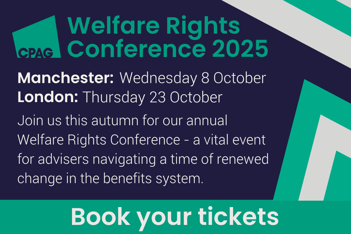 Tickets are now on sale for our Welfare Rights Conferences in Manchester and London.

Find out more and book your tickets today: 
bit.ly/4dH9gU8