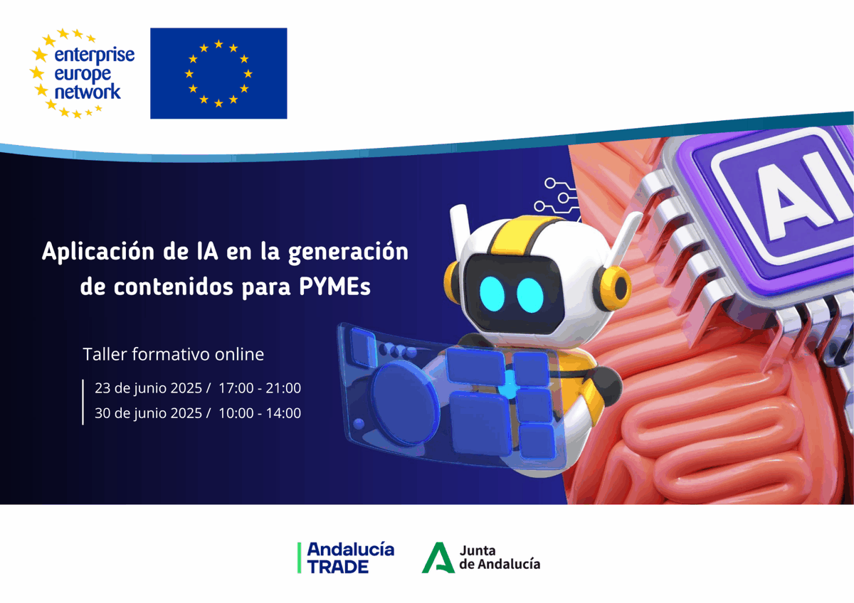 Andalucía TRADE (@trade_andalucia) on Twitter photo #Curso online para pymes '#IA aplicada a la generación de contenidos'
🗓️23 de junio | 17:00–21:00
🗓️30 de junio | 10:00–14:00
👉Impartido en colaboración con <a href="/ceseand_een/">CESEAND_EEN</a>
+info: andaluciatrade.es/eventos/curso-…
#inteligenciaartificial #eencanhelp <a href="/EconoHaciendAND/">Consejería de Economía, Hacienda y Fondos UE 🇪🇺</a> <a href="/EEN_spain/">EEN Spain</a> #Curso online para pymes '#IA aplicada a la generación de contenidos'
🗓️23 de junio | 17:00–21:00
🗓️30 de junio | 10:00–14:00
👉Impartido en colaboración con <a href="/ceseand_een/">CESEAND_EEN</a>
+info: andaluciatrade.es/eventos/curso-…
#inteligenciaartificial #eencanhelp <a href="/EconoHaciendAND/">Consejería de Economía, Hacienda y Fondos UE 🇪🇺</a> <a href="/EEN_spain/">EEN Spain</a>