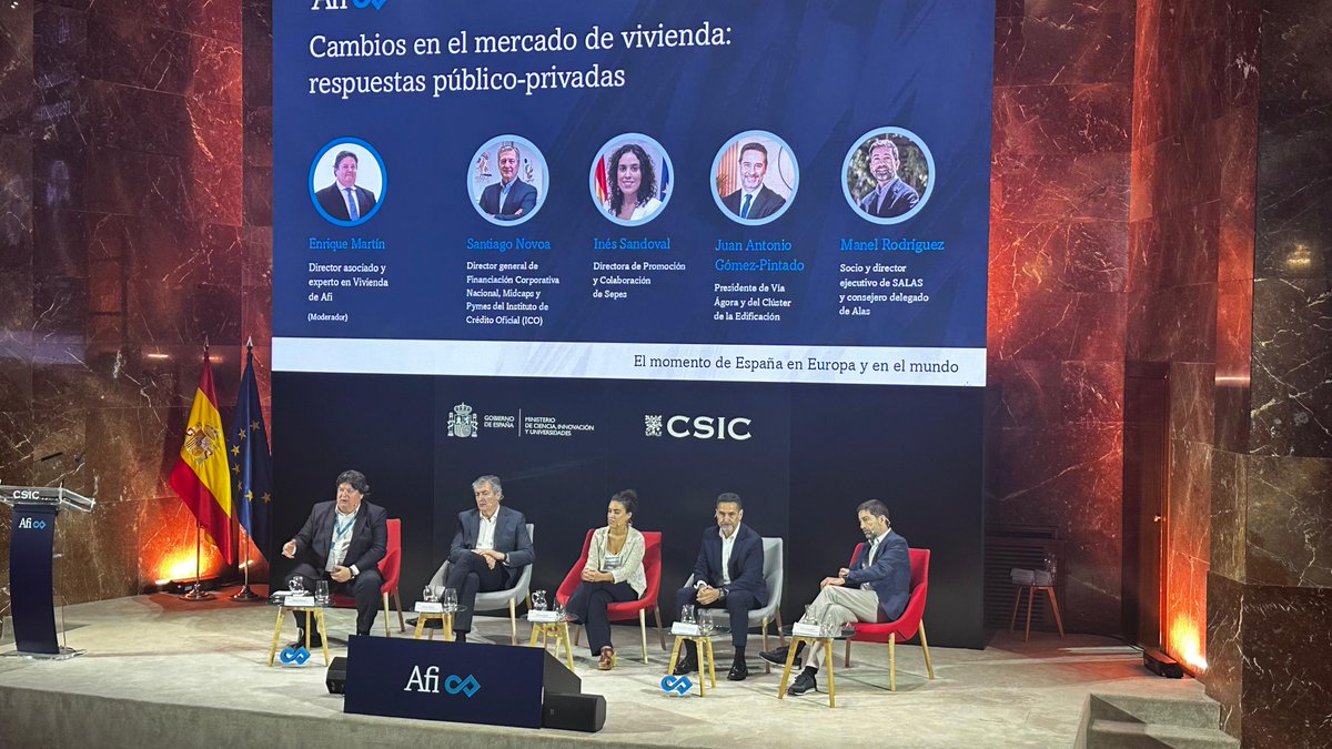 Inés Sandoval, directora de Promoción y Colaboración de @Sepes, participa en el encuentro ‘El momento de España en Europa y en el mundo’ organizado por <a href="/Afi_es/">Afi</a> 

🗣️"Para nosotros es fundamental que en nuestro país tengamos un parque de vivienda asequible estable".