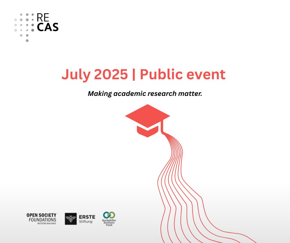 recas_see's tweet photo. 📢 Public event coming this July!
Join RECAS fellows, civic voices and policy professionals as we explore how to connect academic research with real decisions in Southeast Europe.
🗓️ Details coming soon.
#MakingAcademicResearchMatter #AcademicPolicyLab #RECAS_SEE https://t.co/jWOFG0uFyW