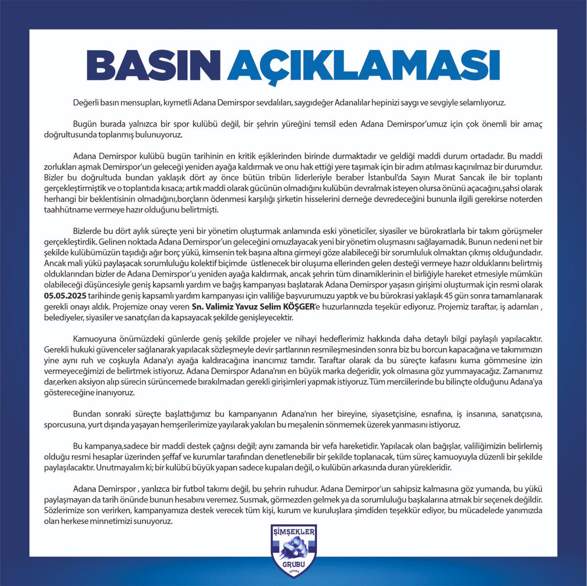 TÜM CAMİAMIZA SAYGILARIMIZLA.

#ŞimşeklerGrubu