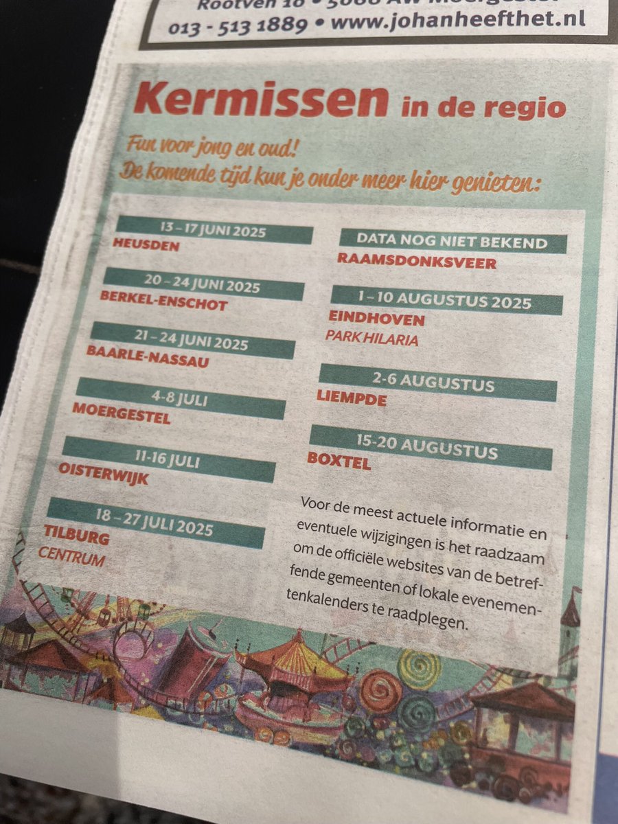 Mooie misser van #GroeiendBest en de andere uitgaven van #drukkerij de Jong.

#Kermisbest2025 (de mooiste goedkoopste kermis van Nederland) van vrijdag 4 t/m woensdag 9 juli a.s. 
Zaterdag 5 juli van 11.00 tot 13.00 uur #prikkelarme kermis.

Meer info ?  kermisbest.nl