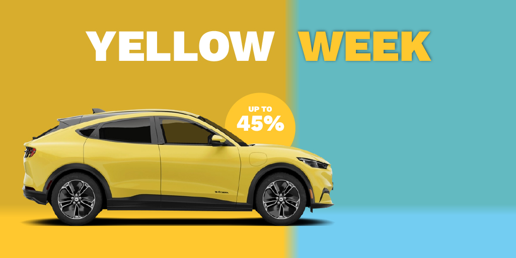 🌞 Yellow Week is still rolling... Got your bags ready? Because the discounts are too.
🚗 Up to 45% off your rental.
💛 Just for roadlovers like you.