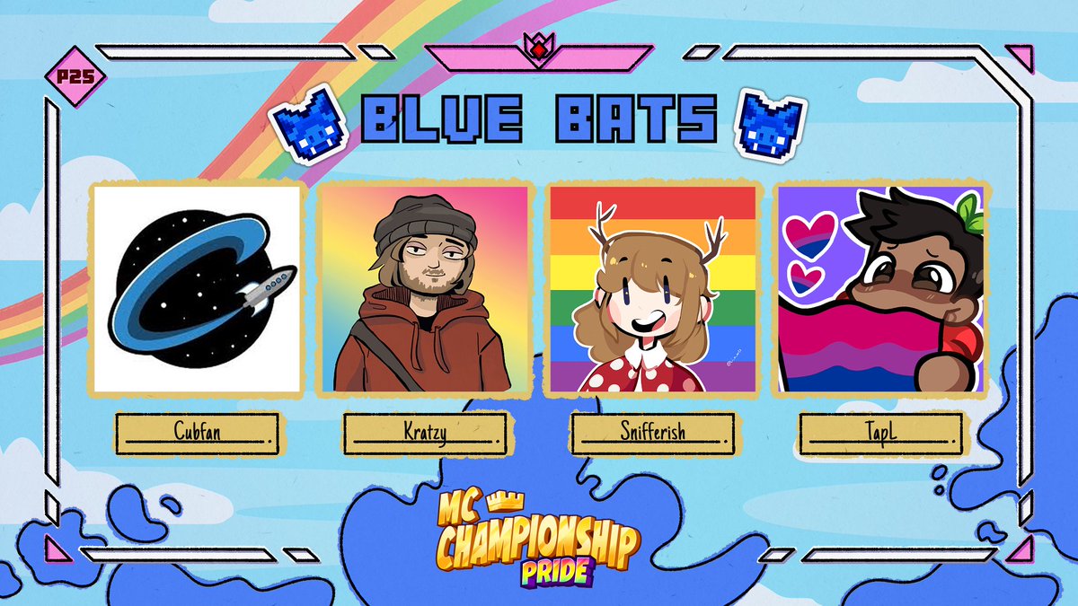 MC Championship (@mcchampionship_) on Twitter photo 👑 Announcing team Blue Bats 👑
<a href="/cubfan135/">cubfan135</a> <a href="/Krtzyy/">Dave Kratzy</a> <a href="/snifferish/">Snifferish</a> <a href="/TapLHarV/">TapL</a>
Watch them in MCC on Saturday 28th June at 8pm BST! 👑 Announcing team Blue Bats 👑
<a href="/cubfan135/">cubfan135</a> <a href="/Krtzyy/">Dave Kratzy</a> <a href="/snifferish/">Snifferish</a> <a href="/TapLHarV/">TapL</a>
Watch them in MCC on Saturday 28th June at 8pm BST!