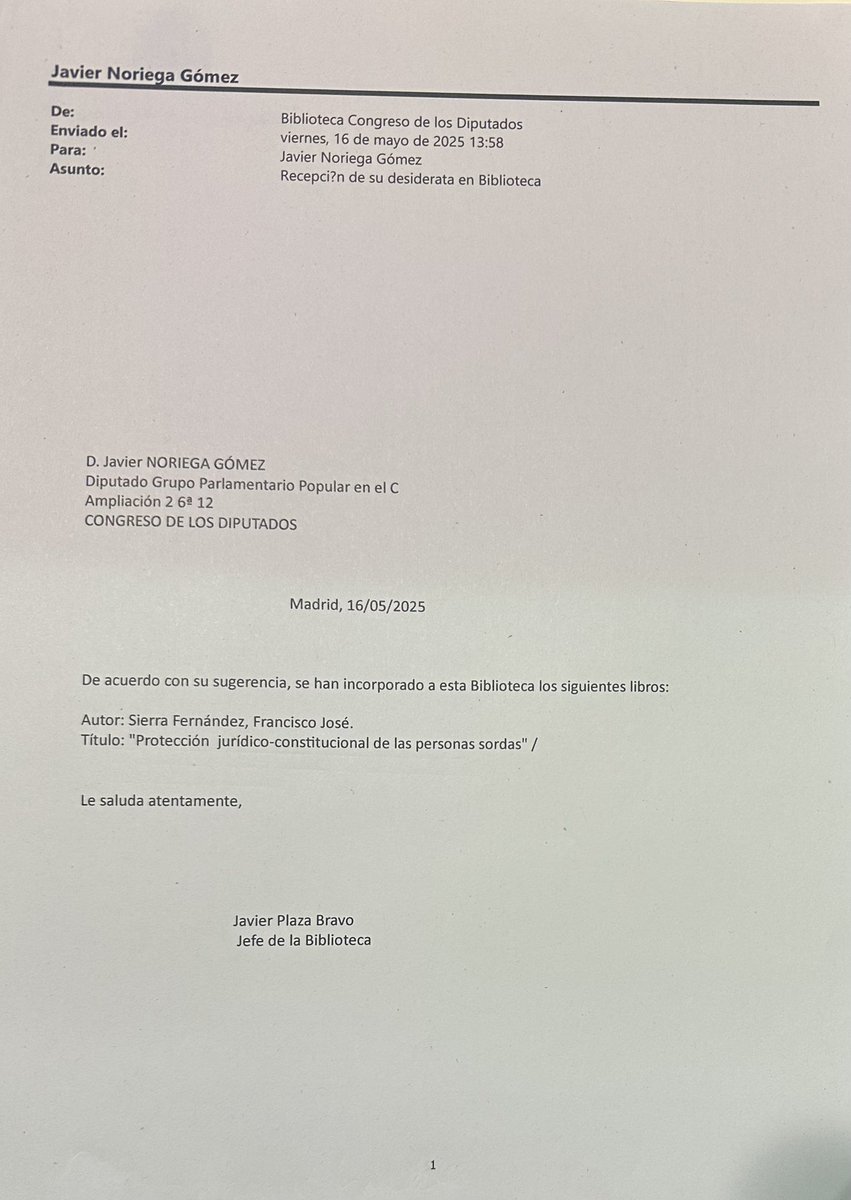 Públicamente quiero dar las gracias al personal de la #Biblioteca del #Congreso por haber atendido la #desiderata realizada por este Diputado para incorporar a referida Biblioteca y para uso y disfrute de todos, el nuevo #libro escrito por Francisco José Sierra Fernández