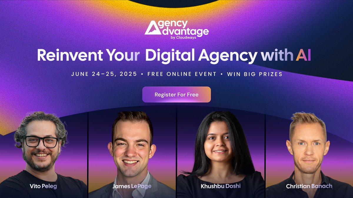 Register for Agency Advantage by <a href="/Cloudways/">Cloudways</a>  - Learn AI with Experts from <a href="/Google/">Google</a>  <a href="/elemntor/">Elementor</a>  and <a href="/automattic/">Automattic</a> 
🔥 Save your free spot today! &gt;&gt; cutt.ly/UrWWoeGR