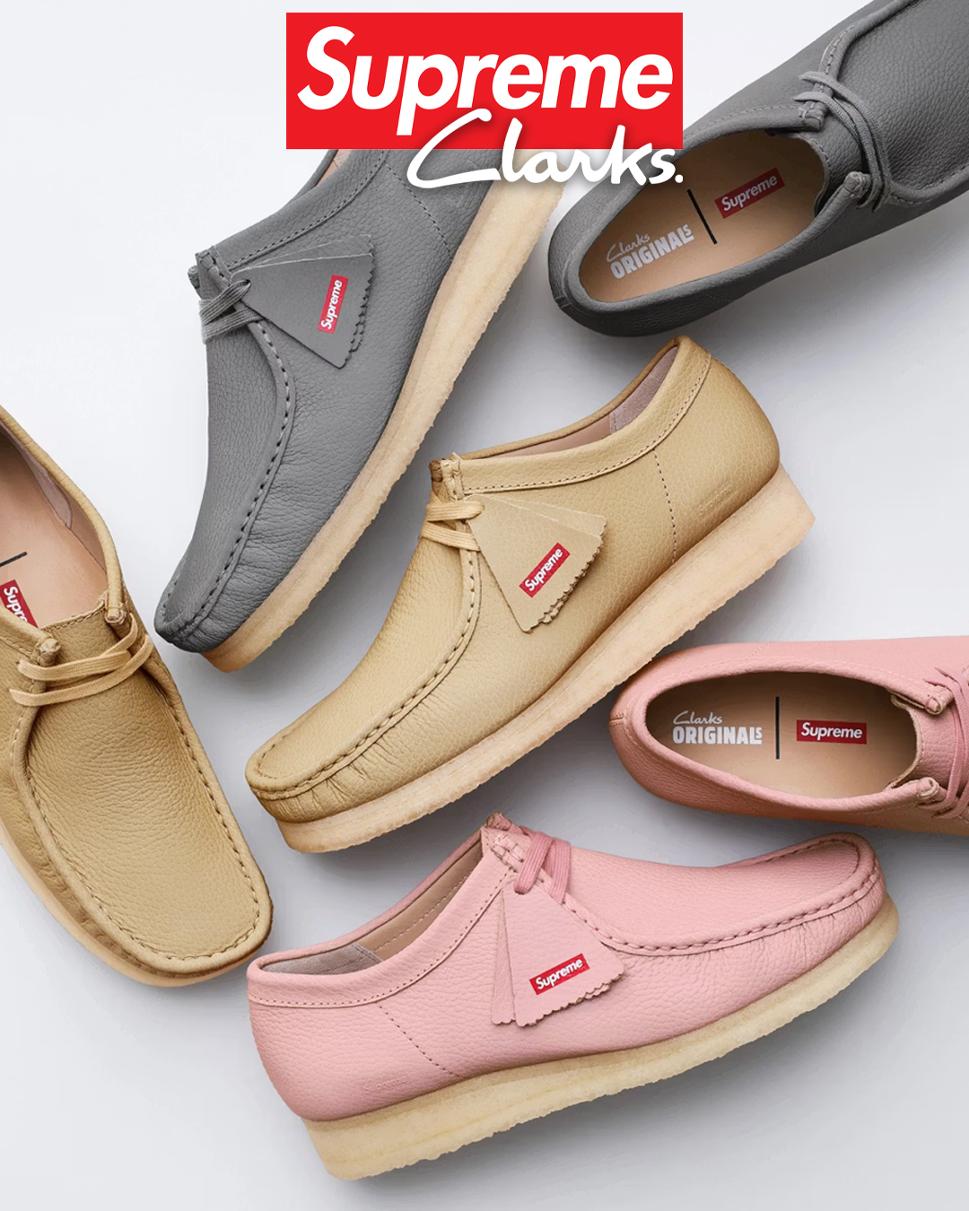 靴 Supreme Clarks Reflective Wallabee Supreme Clarks Originals Reflective Wallabee (SS25) - $198