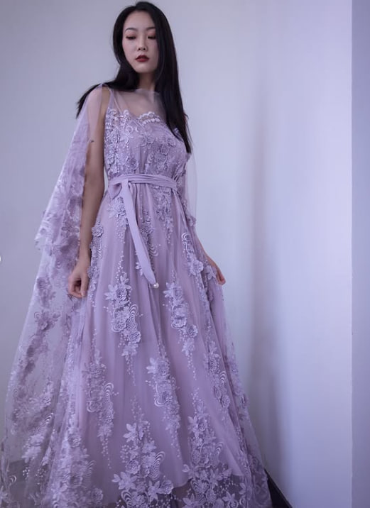 2in1 Transformer Dress - Floral embroidery with removable outer layer
100% Silk