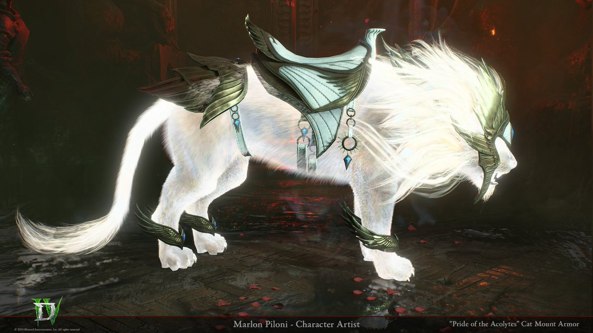 marlonpiloni's tweet image. DIABLO IV - Pride of the Acolytes
I was responsible for cat armor high poly modeling, game model creation, texturing, and engine integration.
The Cat models were made by other artists.
©2024 Blizzard Entertainment, Inc. All rights reserved.