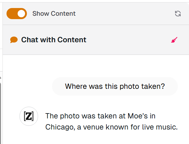 It's like iPhoto meets ChatGPT... <a href="/zine_ai/">Zine.AI</a> 

We automatically analyze your uploaded images, audio, video, PDFs, and more... to give context to LLMs.

Coming very soon...