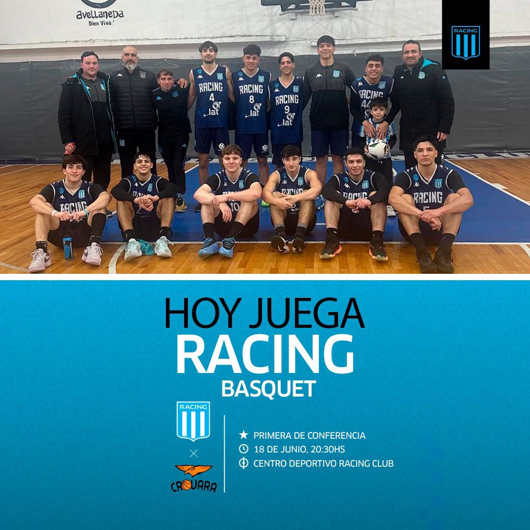 𝗛𝗢𝗬 𝗝𝗨𝗘𝗚𝗔 𝗥𝗔𝗖𝗜𝗡𝗚!👊🏼

🆚 Crovara 
🗓️18/06
🕘 20.30hs
📍Centro Deportivo Racing Club  

#vamosracing💙