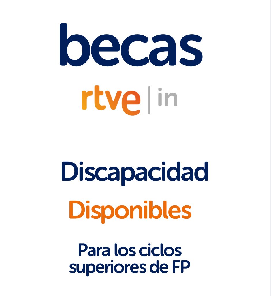 Recuerda que tenemos Becas de #discapacidad disponibles en los ciclos superiores de #FP para que puedas formarte con nosotros y nosotras. Os dejamos la info. #Becas #sonido #realizacion #produccion #animacion

rtve.es/contenidos/ins…