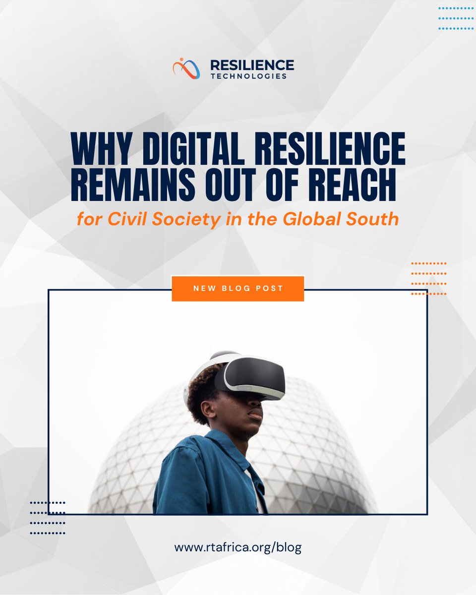 Where digital safety was about avoiding threats, digital resilience is about surviving them.

Our new blog post on  will help you improve your capacity to avoid, defend against, withstand and recover from digital attacks.

Read more here: rtafrica.org/why-digital-re…