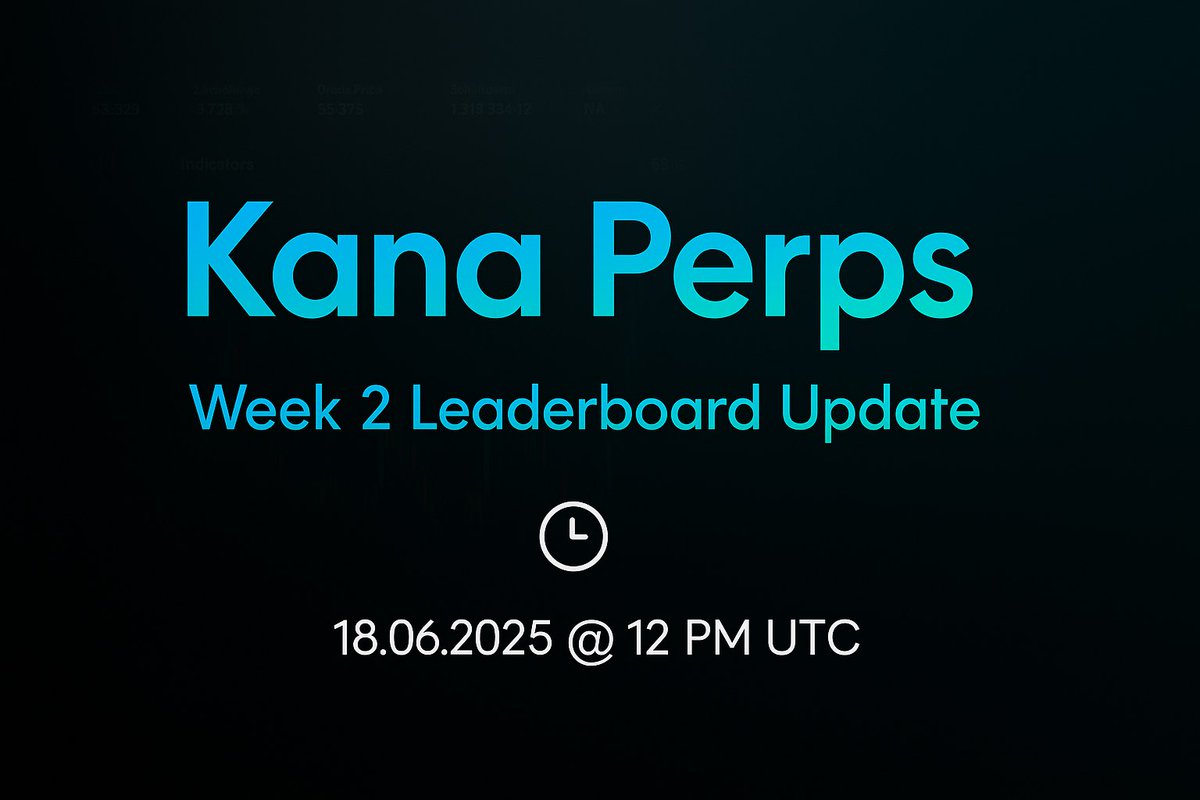 1/ Week 1 of the Kana Perps Leaderboard Contest is ending soon – and what a show it’s been!

🧠Week 2 brings some key changes &amp; if you're competing (or plan to), this thread has everything you need to know.

Week 1 leaderboard ends &amp; resets at 12 PM UTC / 5:30 PM IST today ⏳👇