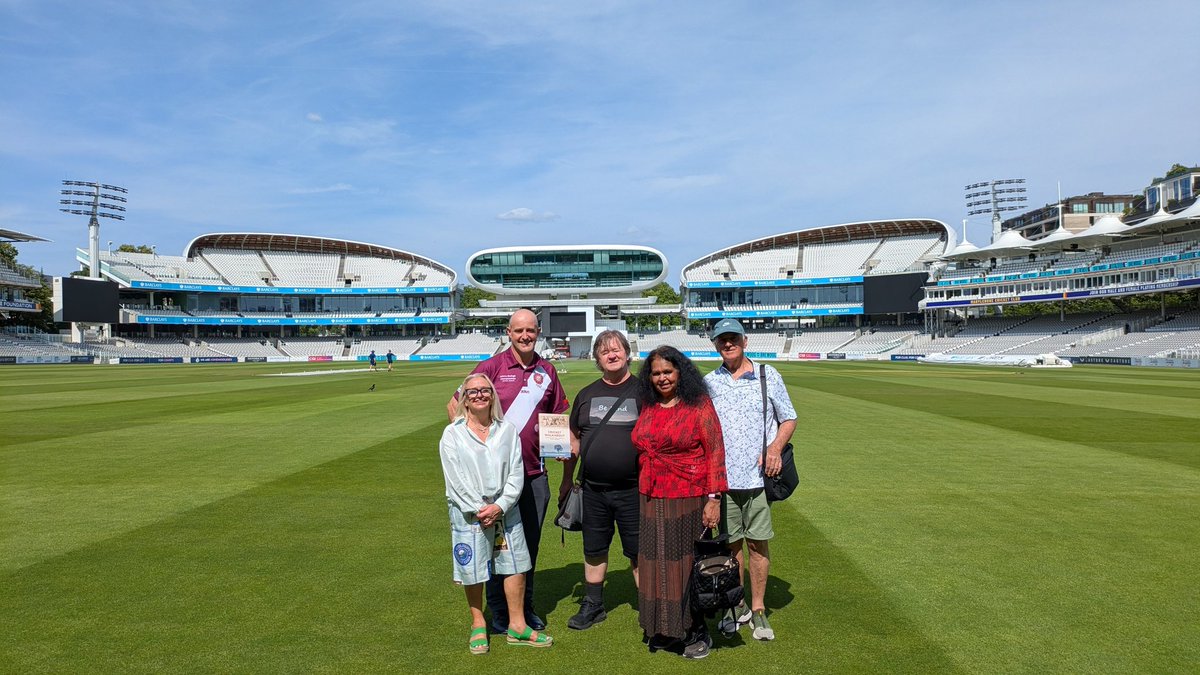 archivist_al's tweet image. Was a pleasure & honour hosting visitors from the Harrow Discovery Centre in Australia yesterday, promoting their book on the 1868 Aboriginal Tour of the UK, Cricket Walkabout. A privilege to show Aunty Fiona Clarke a descendant of Jonny Cuzens the outfield and items we hold