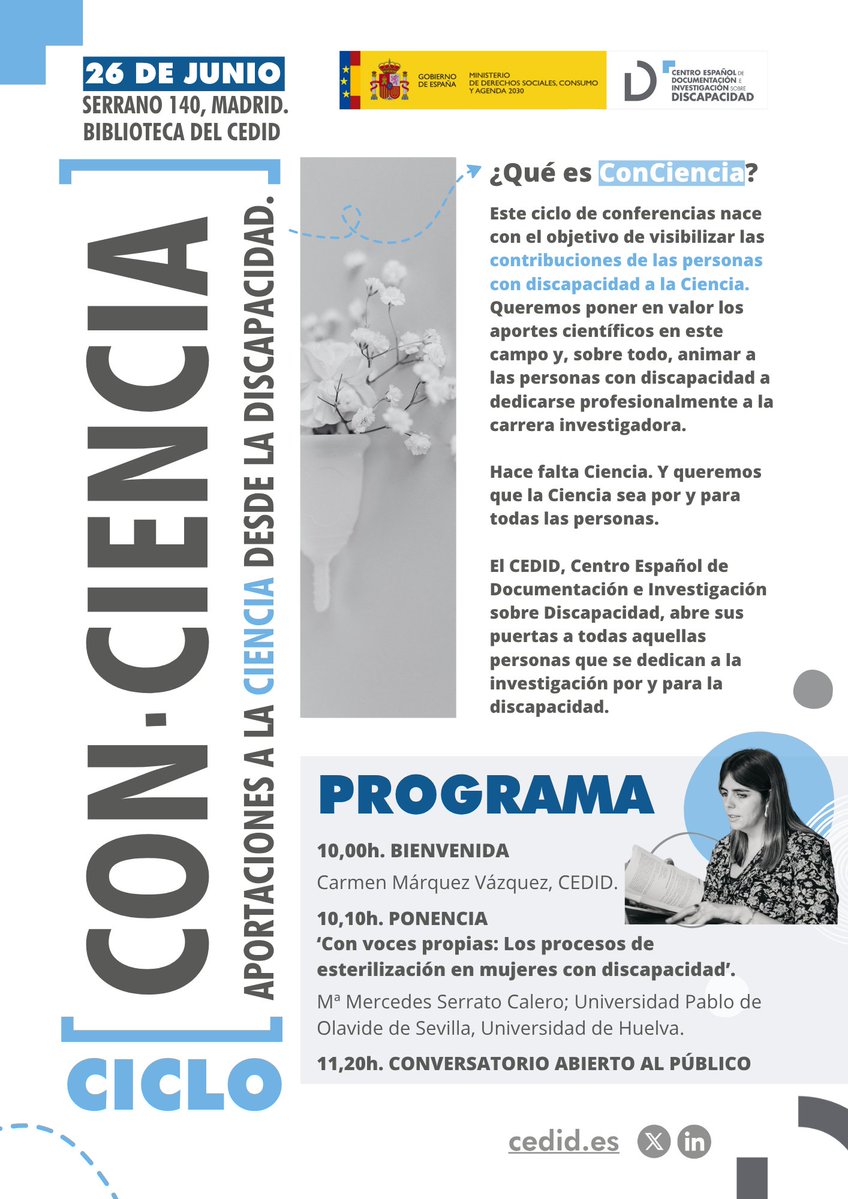 🗨️ ¿Hay diferencia entre #esterilizaciones forzadas y forzosas? ¿Cómo afectan a las #mujeres con #discapacidad? ¿Qué actores intervienen?

Muy pronto daremos respuesta a estas preguntas, en el marco del #CicloConCiencia, con Mercedes Serrato 🤩.

➕ f.mtr.cool/bcpniecsyu ➕