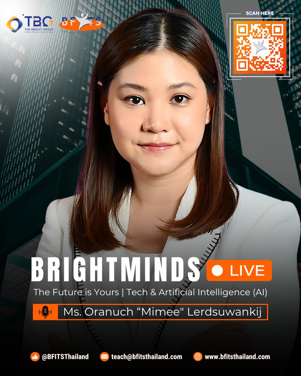 BFITSThailand's tweet image. We’re LIVE! 🌟 Join us now for an electrifying session with Ms. Oranuch “Mimee” Lerdsuwankij — CEO of Techsauce — as we dive into AI, innovation, and building careers with purpose.

Don’t miss the insights, the energy, and your chance to WIN! #BrightMindsSeries #TheFutureIsYours