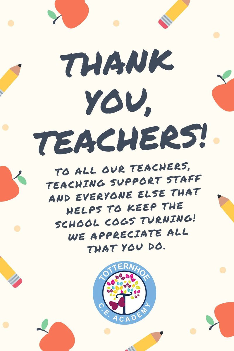 On Thank a Teacher Day, we would like to say a big thank you to our teaching staff for all they've done to support, educate &amp; care for children over the past year. It isn't just teachers either, we can recognise everyone for their role in helping children to thrive.