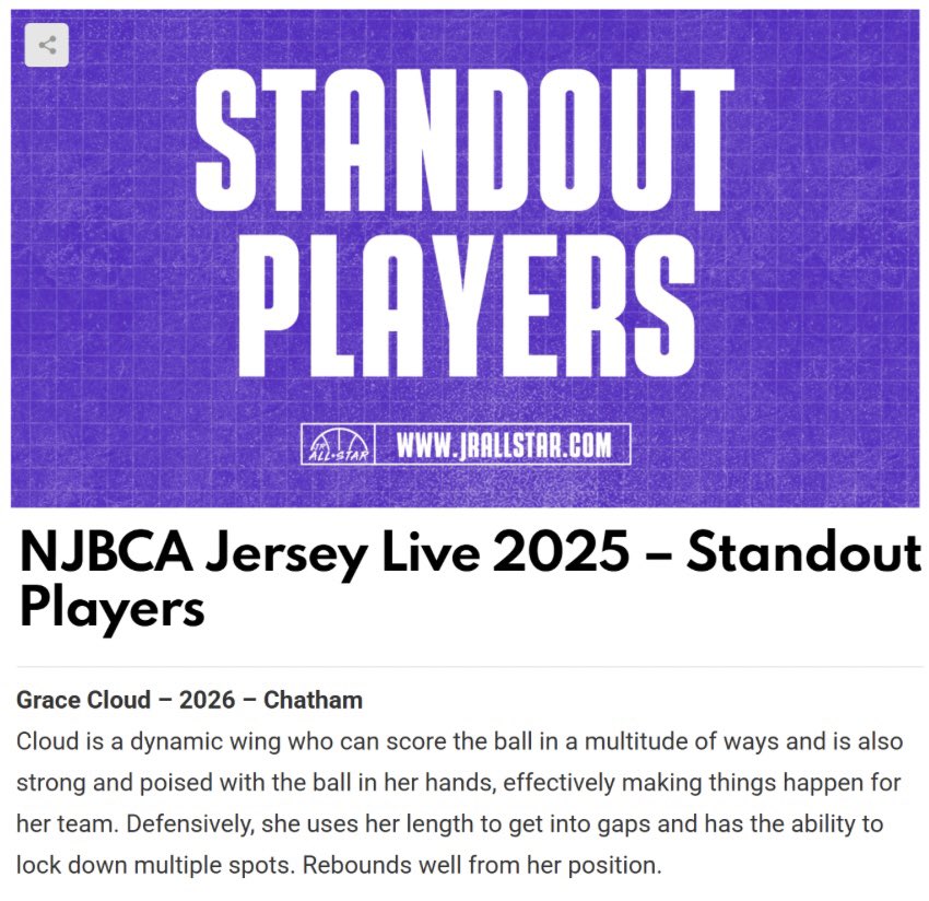 Thank you for the look <a href="/JrAllStarBB/">Jr. All-Star Girls Basketball</a> ! <a href="/chatgirlshoops/">Chatham High School (NJ) Girls Basketball</a> is ready to work this summer! <a href="/nj_panthers/">NJ Panthers</a> <a href="/TinyGreenNBS/">Coach Tiny Green</a>