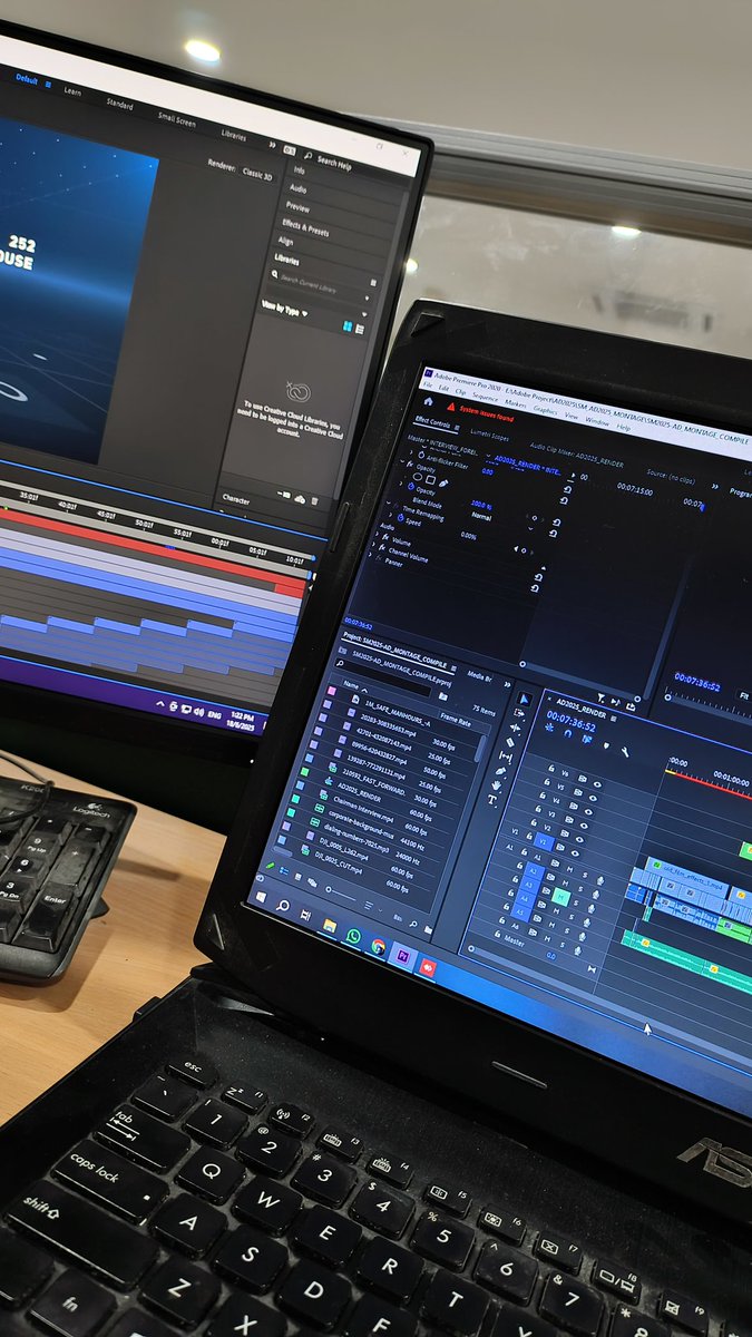 ZieAz87's tweet photo. Grinding my head on this for this whole two weeks for company annual dinner and Annual General Meeting video ๐ต
#itguy #VideoEditing #AdobeAfterEffect #AdobePremierPro https://t.co/TCfWUUB94s