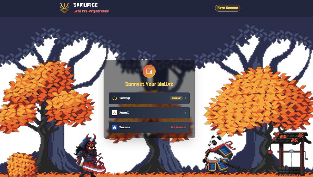 Code of Samurice (@samurice_gg) on Twitter photo Beta Pre-registration Now Open on <a href="/Starknet/">Starknet 🐺🐱</a>
What if every katana strike was on-chain?
What if the merchant had their own wallet?
What if the boss is an AI designed to break you
Samurice – a tactical rogue-like forged at <a href="/starkarcade/">STARK Arcade</a> Basecamp II
👉 samurice.starkarcade.com Beta Pre-registration Now Open on <a href="/Starknet/">Starknet 🐺🐱</a>
What if every katana strike was on-chain?
What if the merchant had their own wallet?
What if the boss is an AI designed to break you
Samurice – a tactical rogue-like forged at <a href="/starkarcade/">STARK Arcade</a> Basecamp II
👉 samurice.starkarcade.com