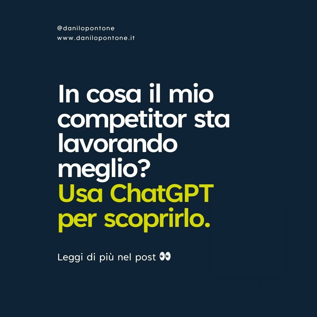danilopontone's tweet photo. Con ChatGPT, puoi analizzare i siti web dei concorrenti per identificare:
✅ I messaggi chiave che usano
✅ Le leve persuasive impiegate
✅ I punti di forza e le aree di miglioramento nella comunicazione

Scrivimi "Prompt Competitor" per ricevere il prompt che ho utilizzato. https://t.co/mkZWhuaQzu