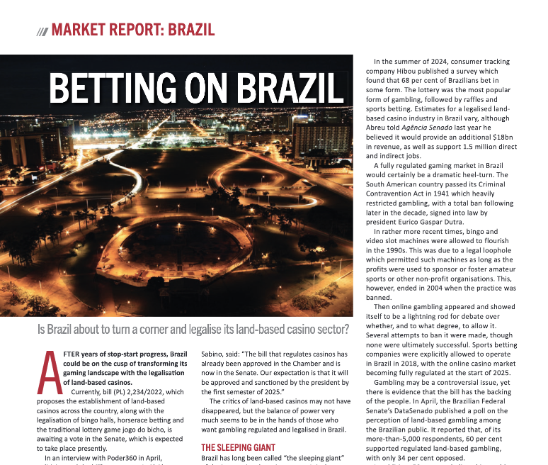 Is Brazil about to turn a corner and legalise its land-based casino gaming sector?
ow.ly/pRzX50VX8zc

#casino #landbased #tablegames #jackpots #predictionmarkets