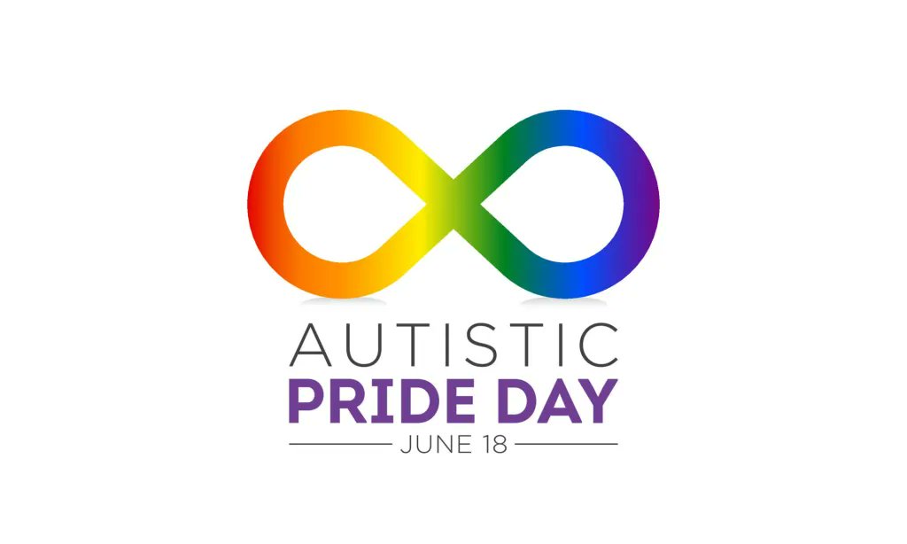 Autistic Pride Day is celebrated on June 18th. The symbol of Autistic Pride Day is the rainbow infinity symbol. It symbolizes acceptance of all types of neurodiversity, sexual preferences, and gender expression.