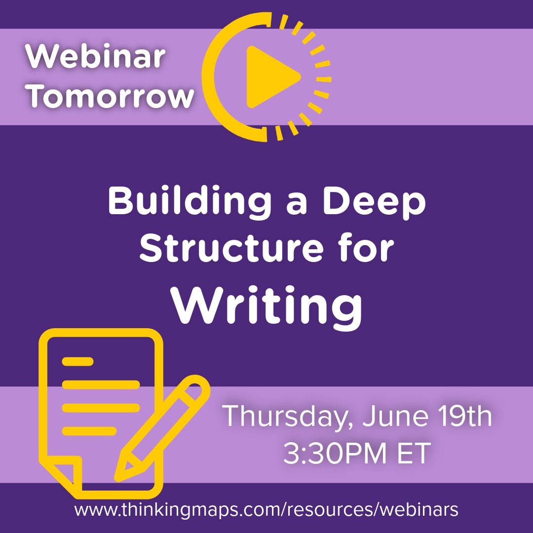 Join Sarah McNeil tomorrow to explore how building the foundation of critical thinking helps to build the writing skills students need!

(If you can't attend live you can still register and a recording will be sent to you!) ow.ly/RiLU50W8tXI

#writing #k12education