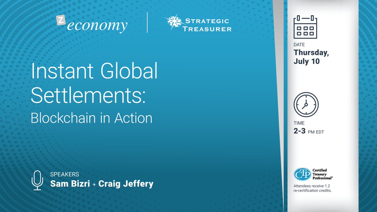 Blockchain is reshaping cross-border payments. Join Strategic Treasurer &amp; Zeconomy to explore faster payments, lower FX costs &amp; capital-light cash mgmt.

🔗 Register: strategictreasurer.com/webinar-instan…

Don’t miss this chance to reimagine your treasury strategy with blockchain innovation.