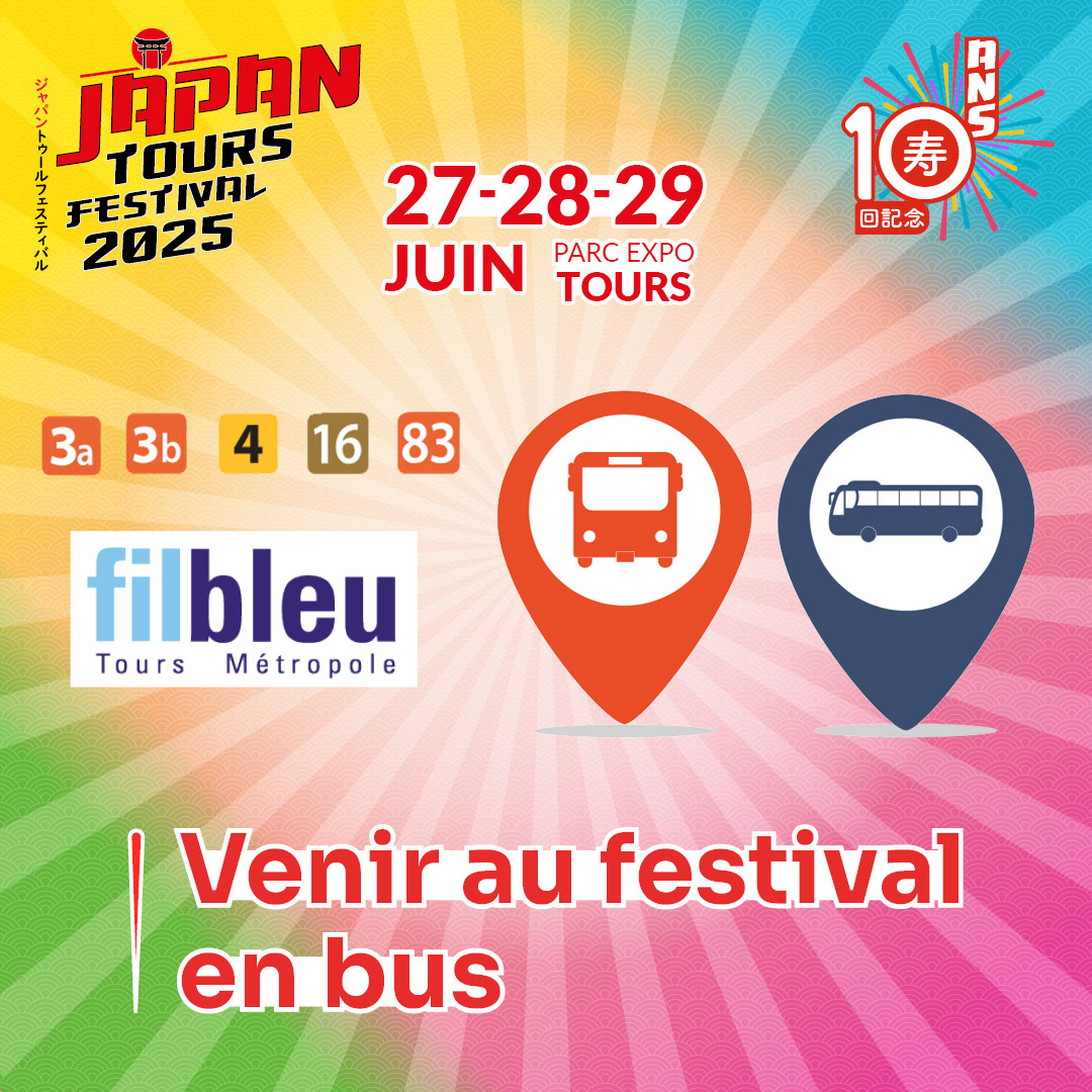 JapanTours37's tweet photo. 🎉 Venir au Japan Tours Festival en bus avec @filbleu !

🚌 Vous trouverez toutes les informations sur notre site internet :
🔗 https://t.co/wymW0Urqol

#jtf2025 #japantoursfestival #transport #bus #filbleu #infopratique https://t.co/O3Vpz6P8Xj