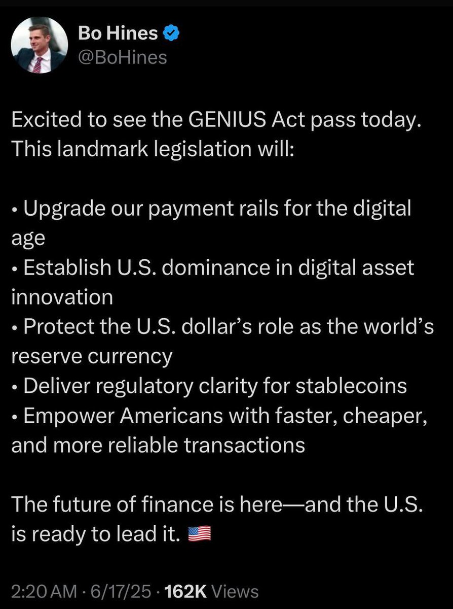 The GENIUS ACT😲! Here I thought our legislators couldn’t do 💩! Hey <a href="/RandPaul/">Rand Paul</a>, could you possibly go against the people that have blackmailed you and pass the one Big Beautiful Bill too🫨! Did you know Rand didn’t want DJT to use tariffs🤬. Your days are numbered😤