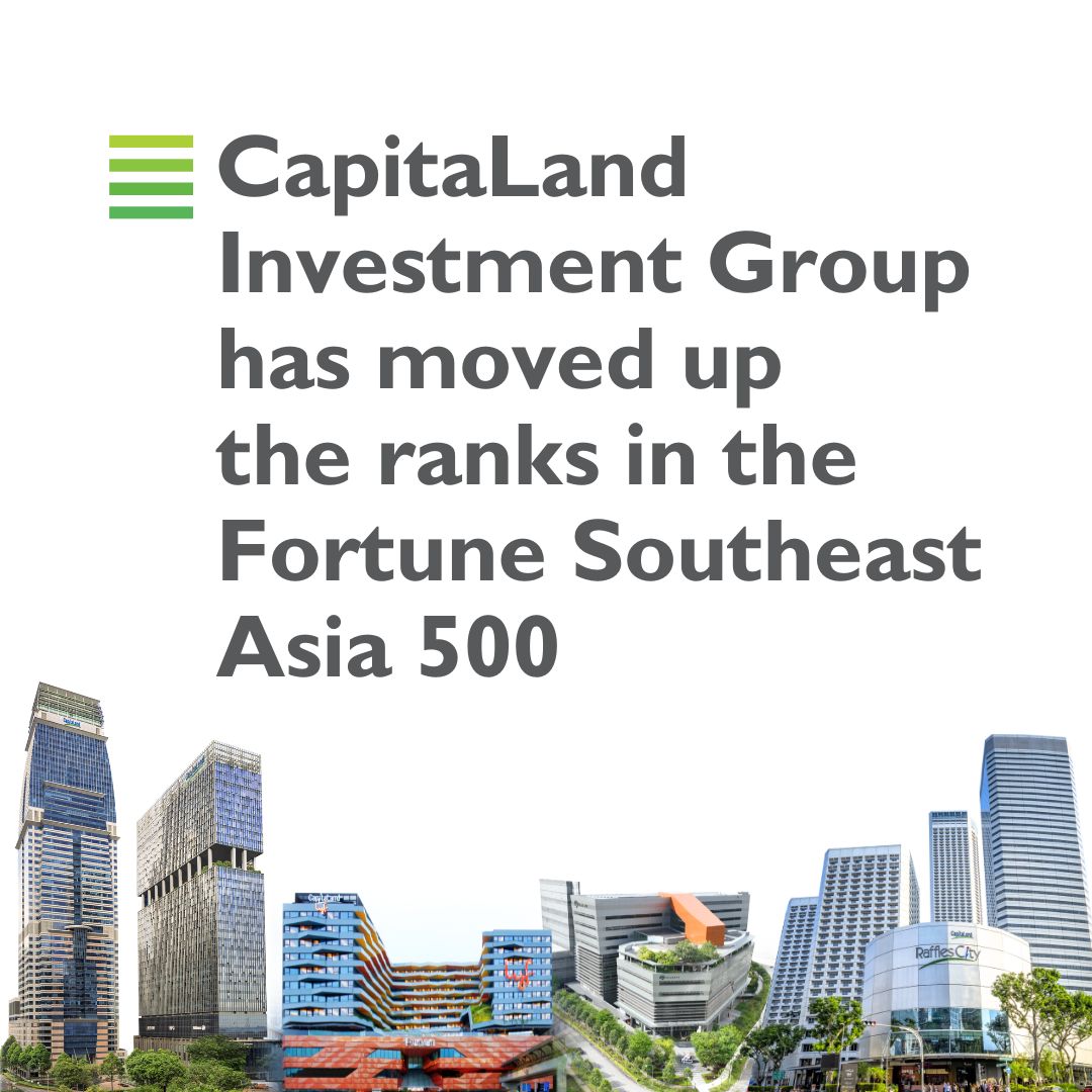 #CapitaLandInvestment (CLI) Group has moved up the ranks in <a href="/FortuneMagazine/">FORTUNE</a> #SEA500 list for 2025! For the second consecutive year, #CLI, #𝐂𝐈𝐂𝐓, #𝐂𝐋𝐀𝐑 &amp; #𝐂𝐋𝐀𝐒 have been recognised amongst top-performing companies in the region by revenue bit.ly/4lfgly0