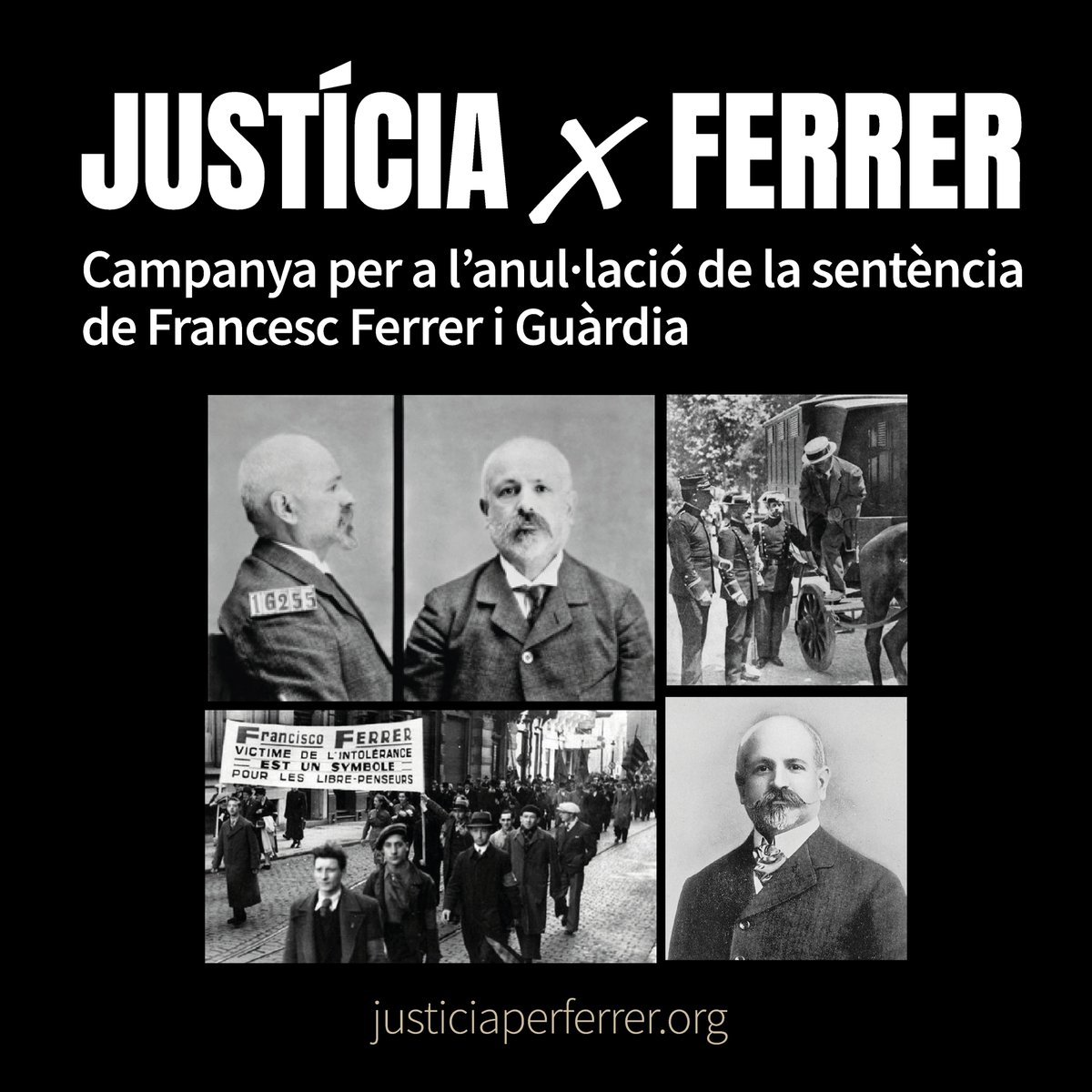 f_ferrerguardia's tweet photo. Avui publiquem el manifest i la web #JusticiaPerFerrer, una crida oberta a tothom. Iniciem un camí col·lectiu per l’anul·lació de la sentència de Francesc Ferrer i Guàrdia.  

Dona el teu suport. SIGNA!
👉https://t.co/iAAVgRCOCp https://t.co/seM8v0UiwZ