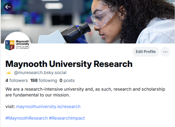 MU_Research's tweet image. Maynooth University Research is now on Bluesky! Please give us a follow for all things #Research related happening at MU @muresearch.bsky.social