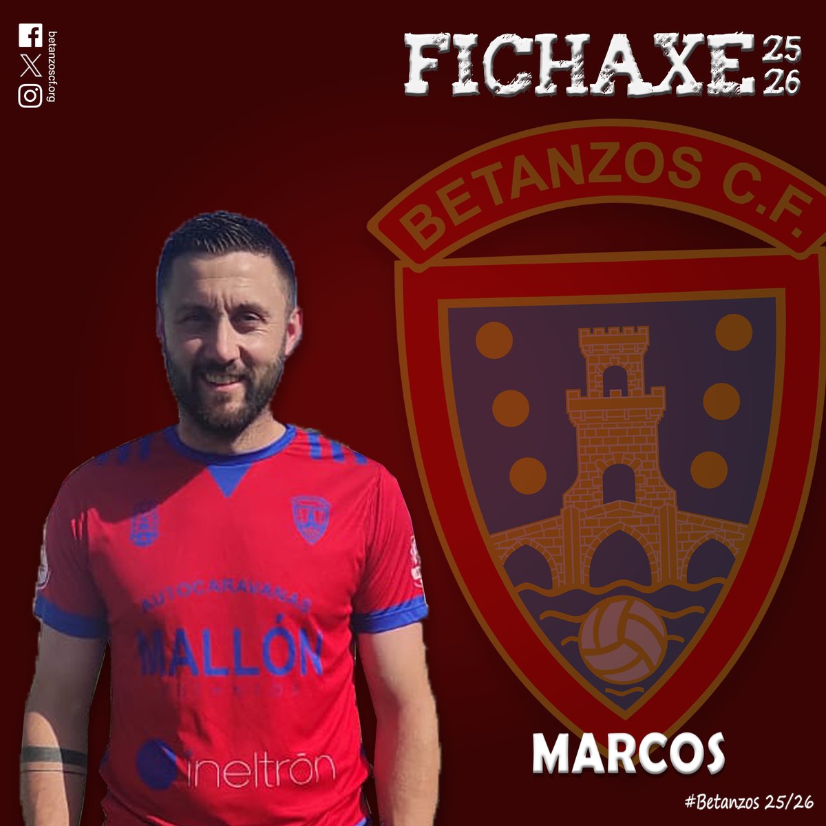 PREFERENTE futgal |
✅ Marcos nova fichaxe do <a href="/BETANZOSCF/">Betanzos CF</a>  para a tempada 2025/2026
⚔️ Defensa  procedente do <a href="/clubsilvasd/">Club Silva SD · A Coruña</a> 
🤝🏼 Benvido á túa nova casa
▶️ betanzoscf.org/marcos-rodrigu…
🔴🔵